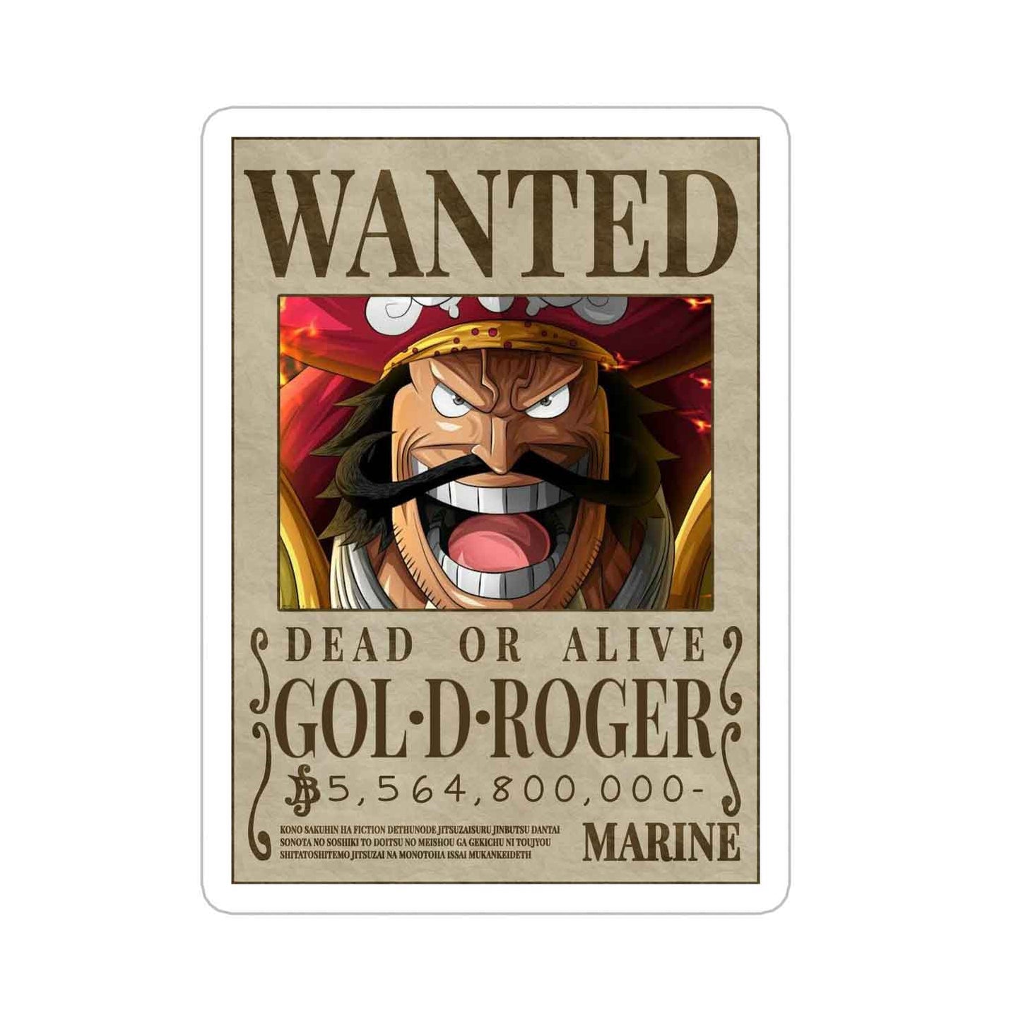 Gol D Roger Bounty Sticker
