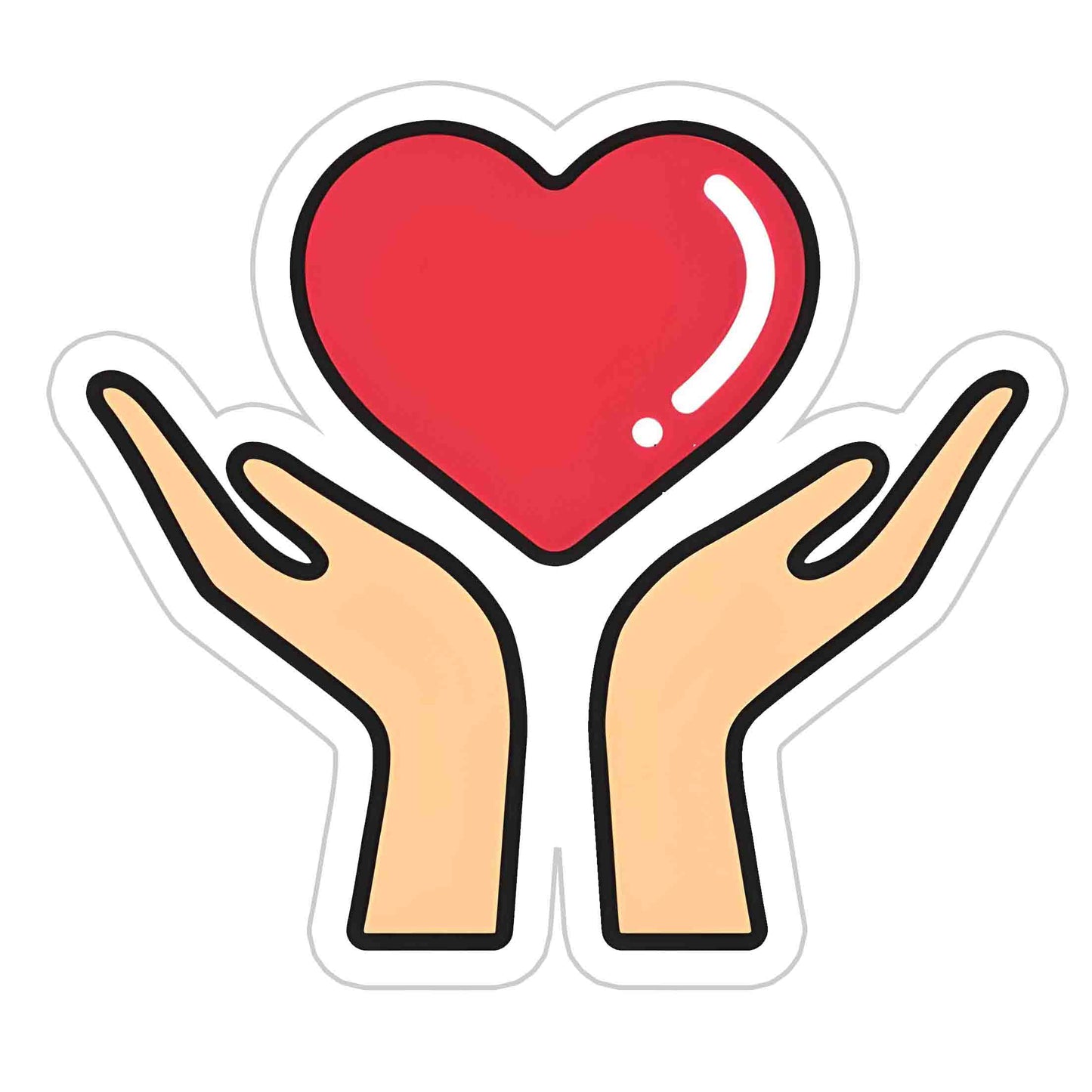 Holding Heart Sticker