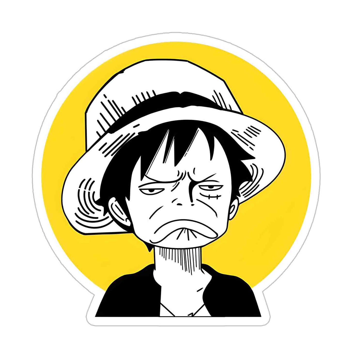 Not Impressed Luffy Sticker