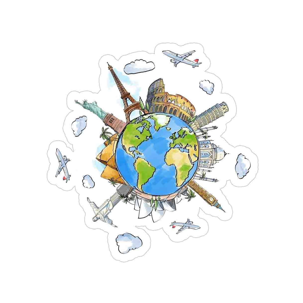 All Wonders of world Sticker