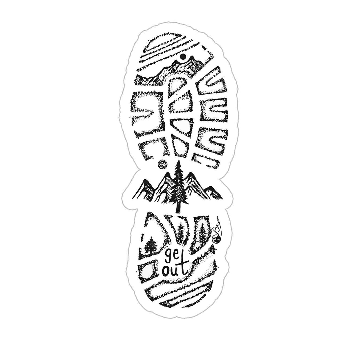 Get Out Foot Print Sticker