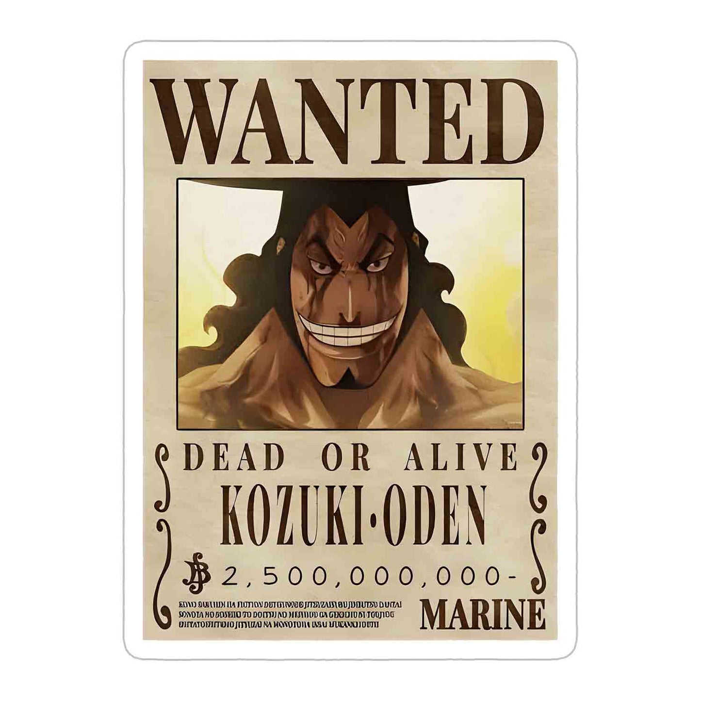 Kozuki Oden Bounty Sticker
