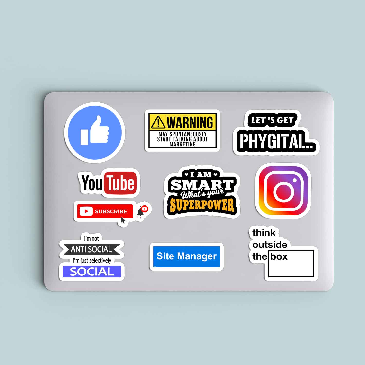Social Media Sticker (Pack of 10)