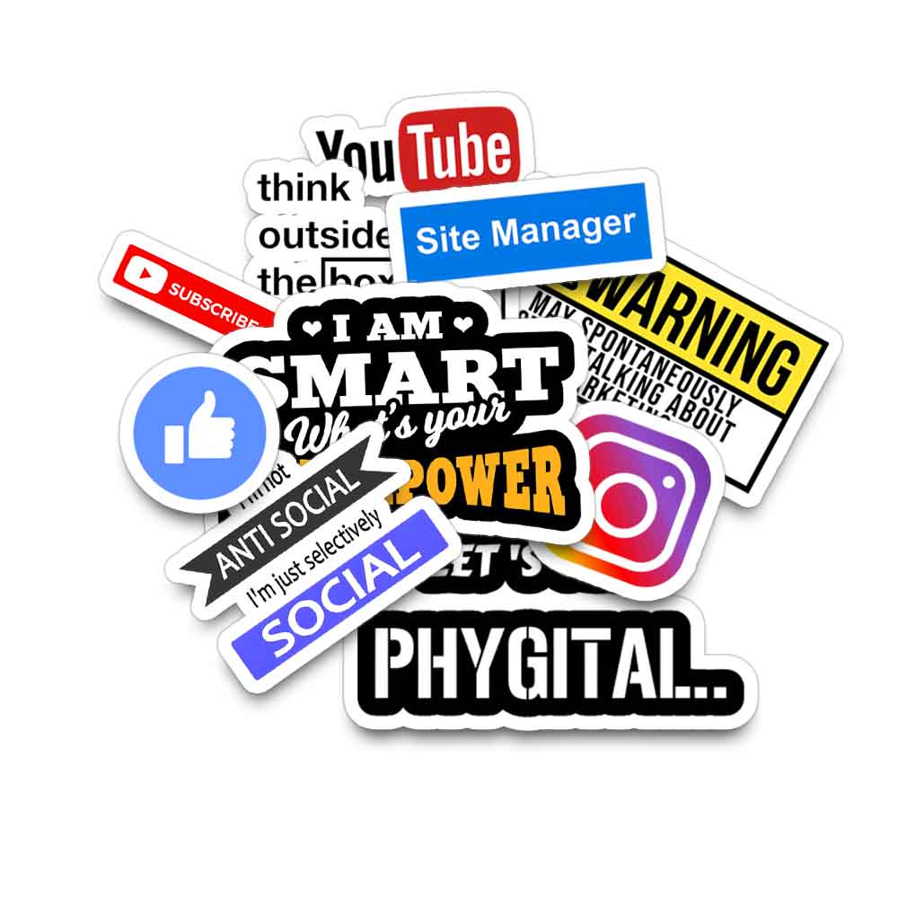 Social Media Sticker (Pack of 10)