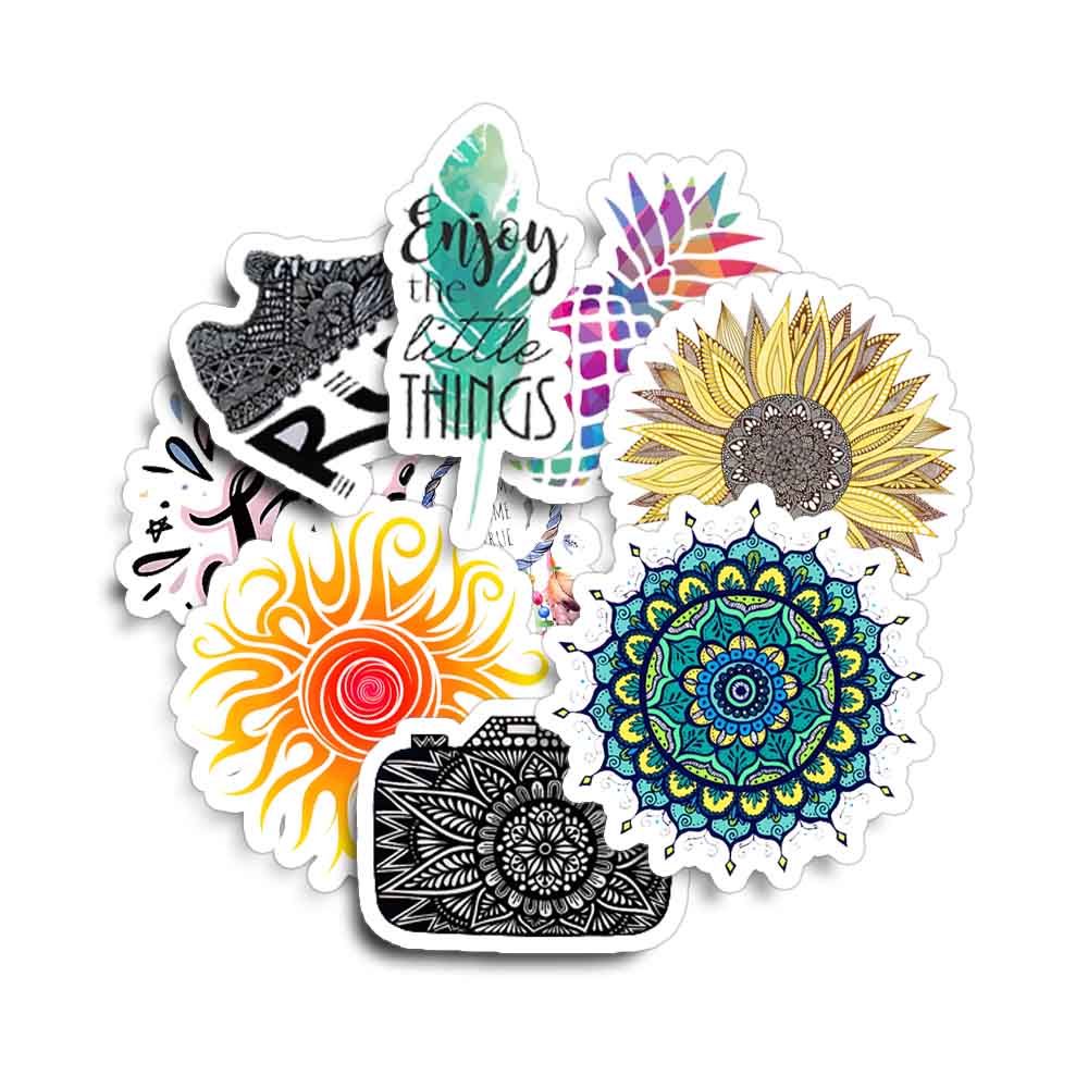 Mandala art Sticker (Pack of 10)