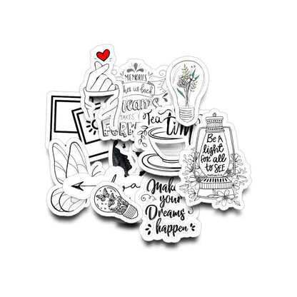 Black & White Aesthetic Sticker (pack of 20)