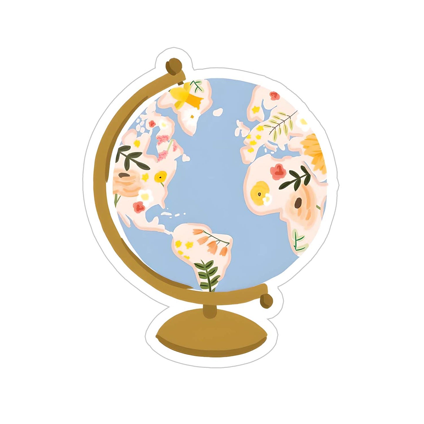 Wooden Globel Sticker